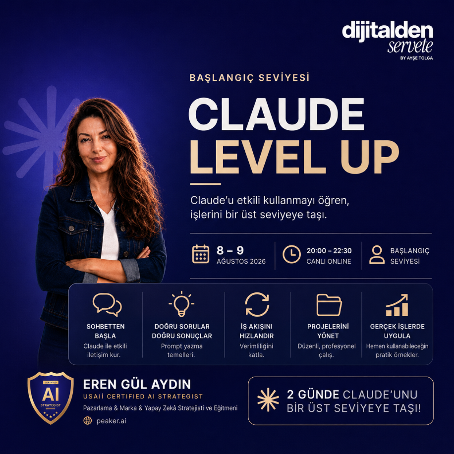Eren Gül Aydın ile Claude Level Up canlı online eğitim programı